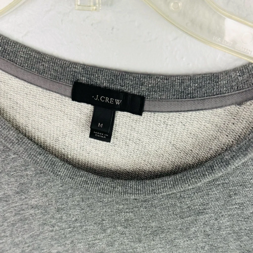 J.CREW Ruffle Pleated Hem in Heather Gray Crew Sweatshirt Top